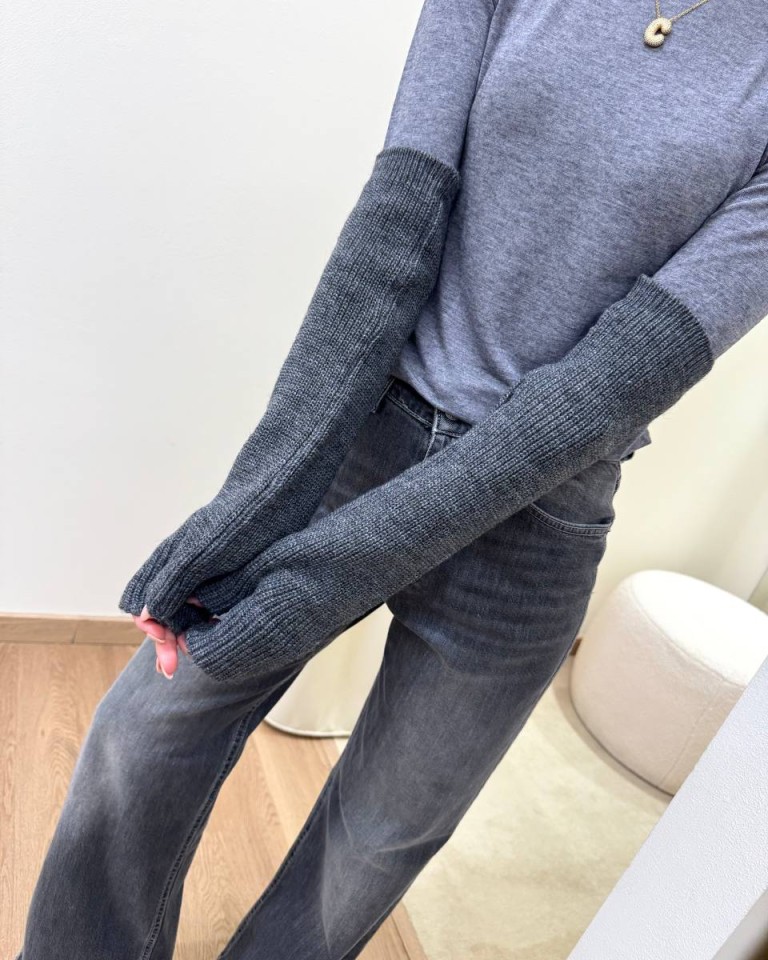 Manicotti in maglia grigio antracite HaveOne Shop Online Manicotti in maglia grigio antracite HaveOne