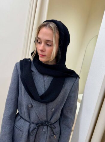 Shop Online Balaclava con sciarpa in maglia nero HaveOne