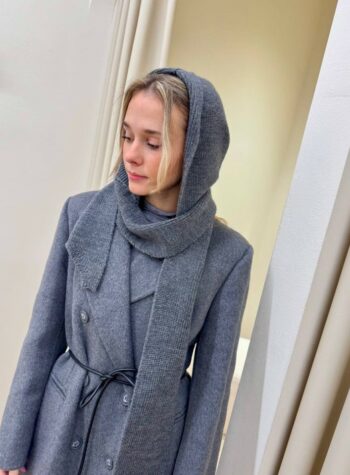 Shop Online Balaclava con sciarpa in maglia grigio antracite HaveOne