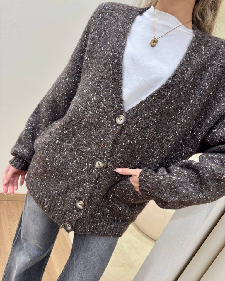 Cardigan over moro effetto puntinato Souvenir Shop Online Cardigan over moro effetto puntinato Souvenir