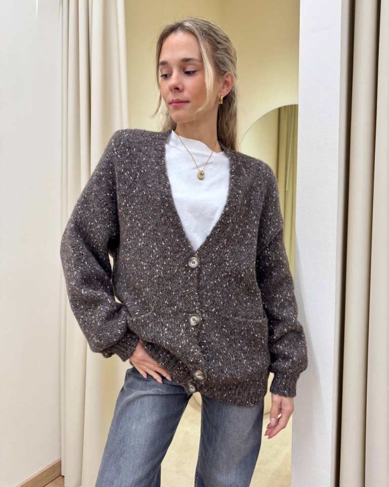 Cardigan over moro effetto puntinato Souvenir Shop Online Cardigan over moro effetto puntinato Souvenir