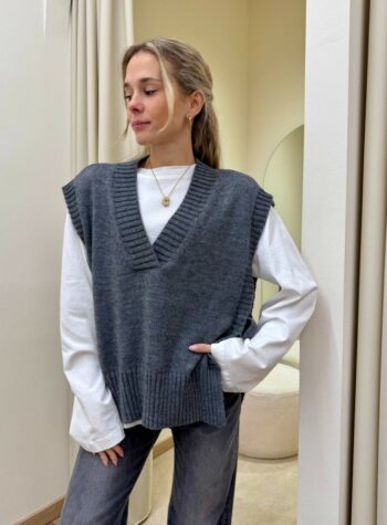 Shop Online Gilet aperture e lacci laterali grigio antracite Souvenir