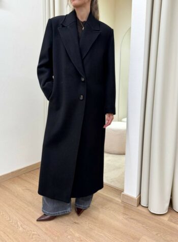 Shop Online Cappotto Marianna lungo nero Souvenir