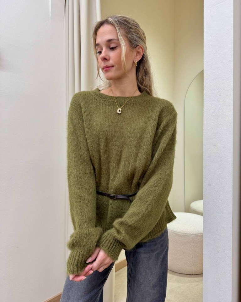 Maglione girocollo con cinturino muschio Souvenir Shop Online Maglione girocollo con cinturino muschio Souvenir