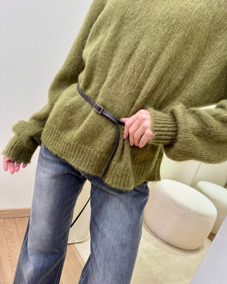 Maglione girocollo con cinturino muschio Souvenir Shop Online Maglione girocollo con cinturino muschio Souvenir