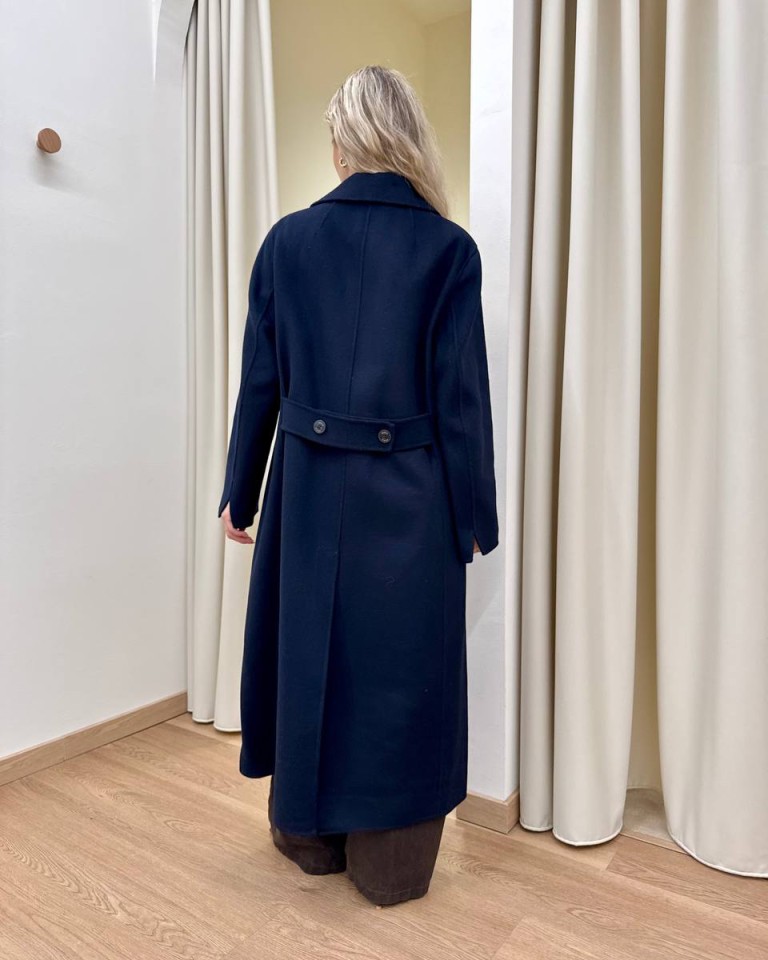 Cappotto lungo Hand Made over doppiopetto blu Vicolo Shop Online Cappotto lungo Hand Made over doppiopetto blu Vicolo