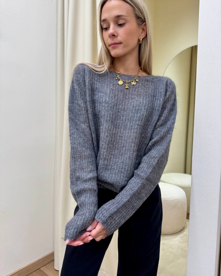 Maglione scollo a barca grigio Kontatto Shop Online Maglione scollo a barca grigio Kontatto