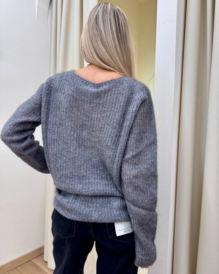 Maglione scollo a barca grigio Kontatto Shop Online Maglione scollo a barca grigio Kontatto