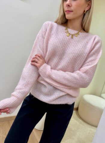 Shop Online Maglione scollo a barca rosa confetto Kontatto