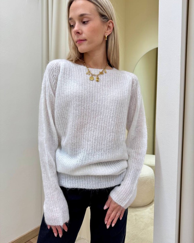 Maglione scollo a barca panna Kontatto Shop Online Maglione scollo a barca panna Kontatto