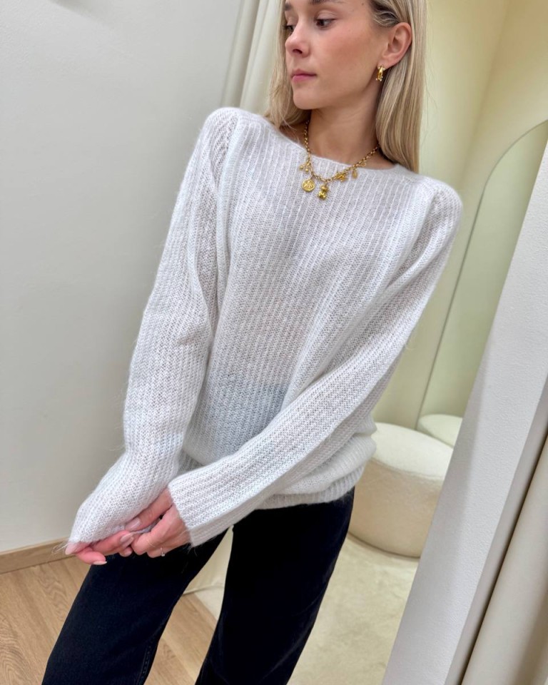 Maglione scollo a barca panna Kontatto Shop Online Maglione scollo a barca panna Kontatto