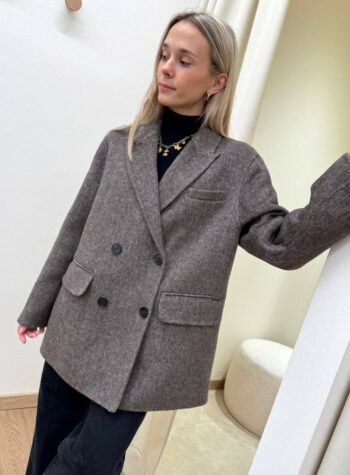 Shop Online Cappotto Hand Made corto doppiopetto fango Vicolo