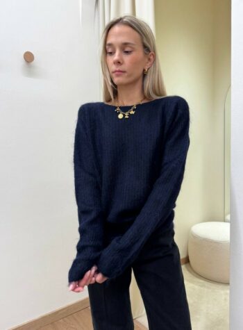 Shop Online Maglione scollo a barca blu navy Kontatto