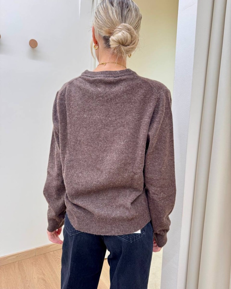 Maglione basic con lana moro HaveOne Shop Online Maglione basic con lana moro HaveOne