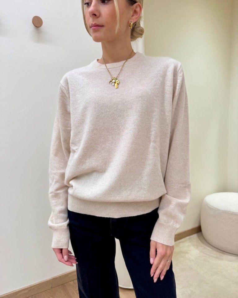 Maglione basic con lana burro HaveOne Shop Online Maglione basic con lana burro HaveOne