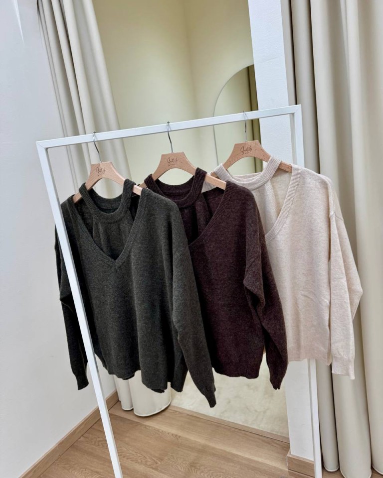 Twin set canotta e maglione con lana moro HaveOne Shop Online Twin set canotta e maglione con lana moro HaveOne