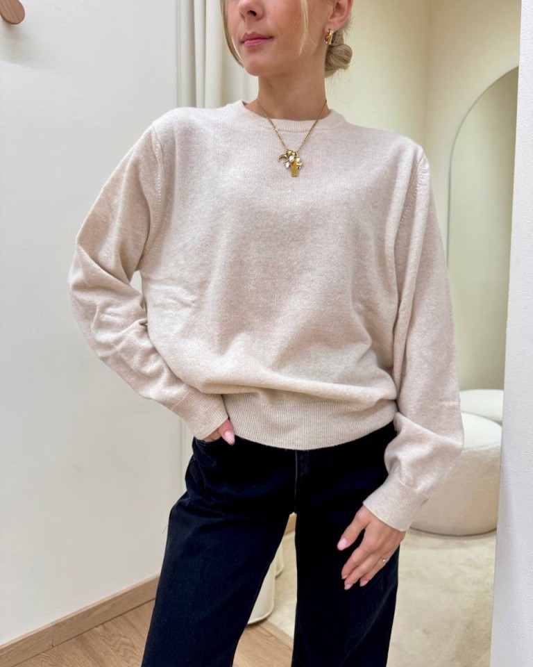 Maglione basic con lana burro HaveOne Shop Online Maglione basic con lana burro HaveOne
