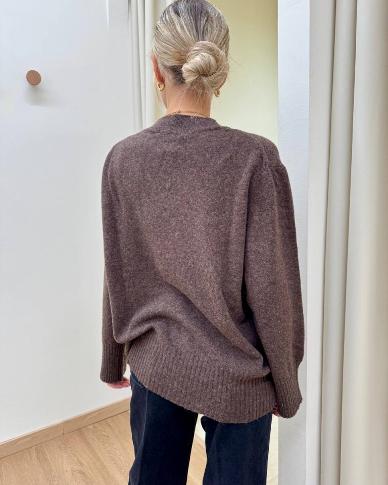Maglione con lana scollo a V moro HaveOne Shop Online Maglione con lana scollo a V moro HaveOne