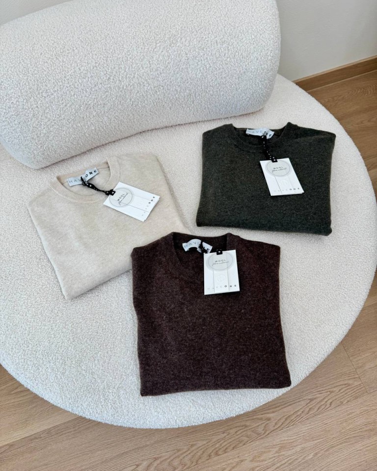 Maglione basic con lana burro HaveOne Shop Online Maglione basic con lana burro HaveOne