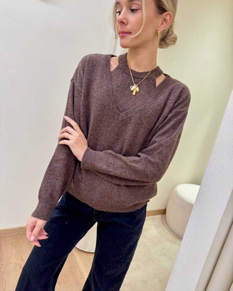 Twin set canotta e maglione con lana moro HaveOne Shop Online Twin set canotta e maglione con lana moro HaveOne