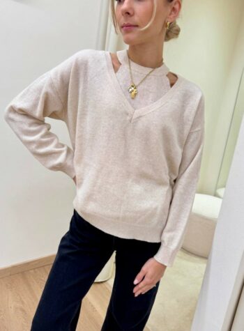 Shop Online Twin set canotta e maglione con lana burro HaveOne