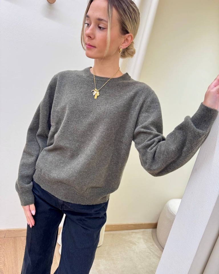 Maglione basic con lana verde militare HaveOne Shop Online Maglione basic con lana verde militare HaveOne