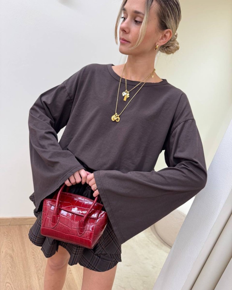 Maglia maniche ampissime moro HaveOne Shop Online Maglia maniche ampissime moro HaveOne