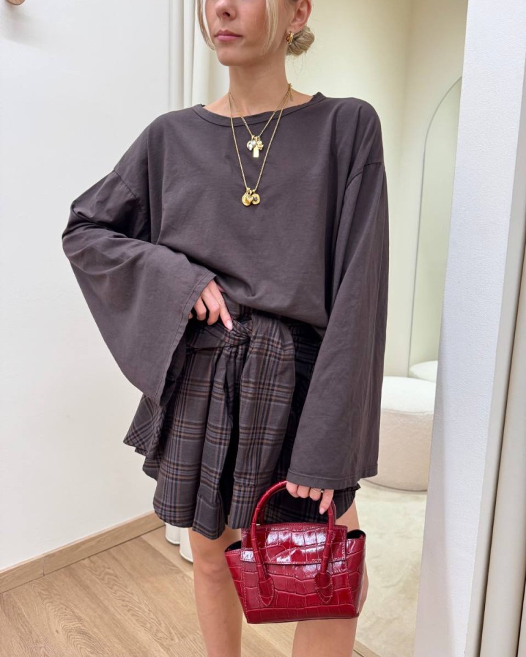 Maglia maniche ampissime moro HaveOne Shop Online Maglia maniche ampissime moro HaveOne