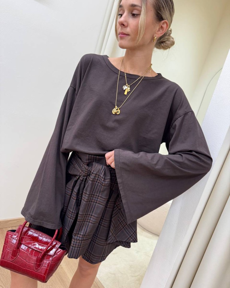 Maglia maniche ampissime moro HaveOne Shop Online Maglia maniche ampissime moro HaveOne