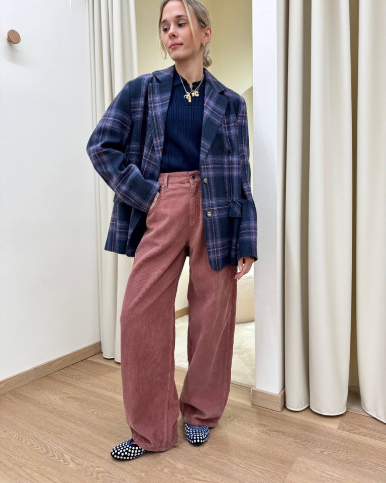 Giacca con lana check blu e rosa HaveOne Shop Online Giacca con lana check blu e rosa HaveOne