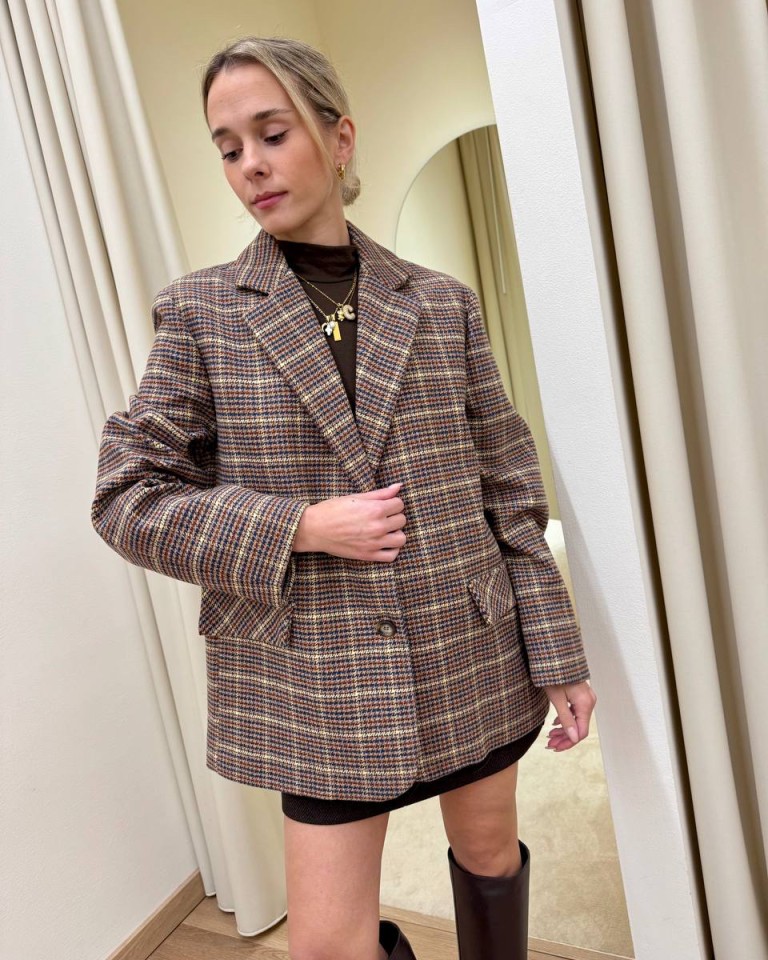 Giacca con lana check multicolor HaveOne Shop Online Giacca con lana check multicolor HaveOne