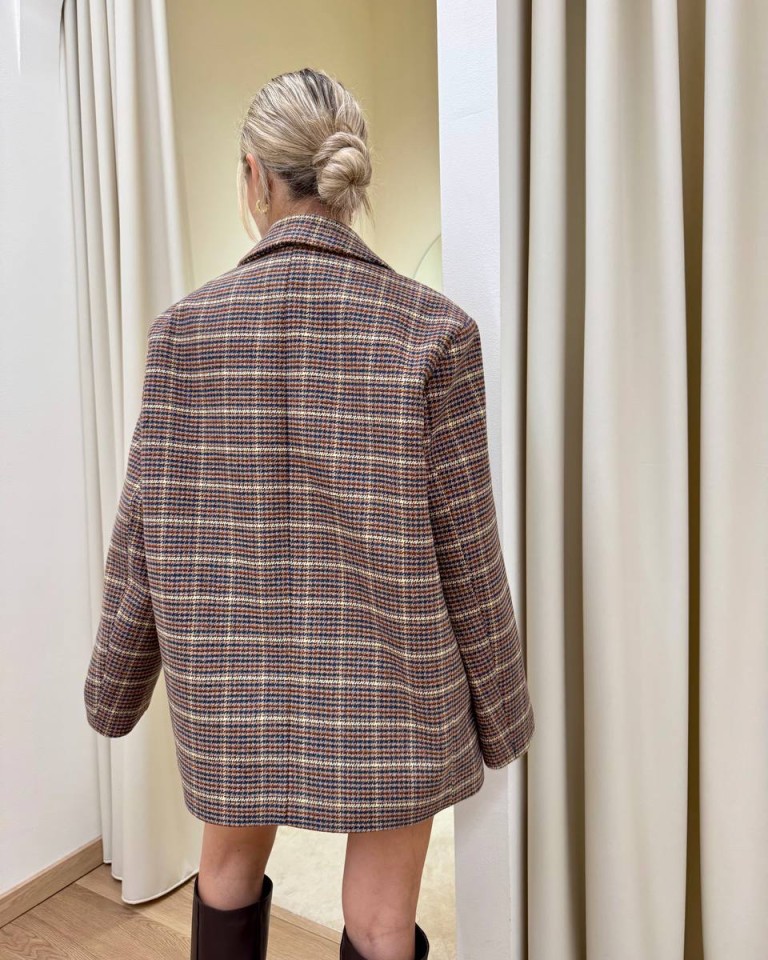Giacca con lana check multicolor HaveOne Shop Online Giacca con lana check multicolor HaveOne