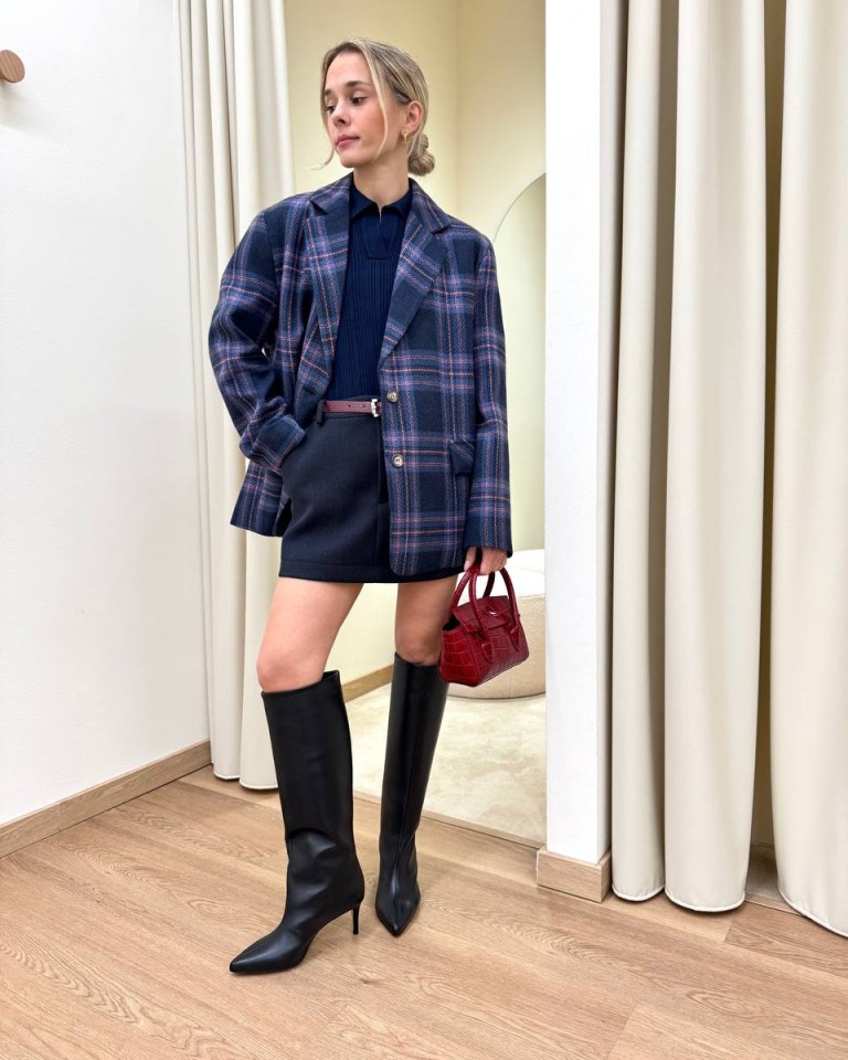 Minigonna blu con cintura cocco bordeaux HaveOne Shop Online Minigonna blu con cintura cocco bordeaux HaveOne