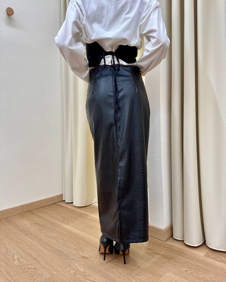 Longuette ecopelle stampa cocco nera HaveOne Shop Online Longuette ecopelle stampa cocco nera HaveOne