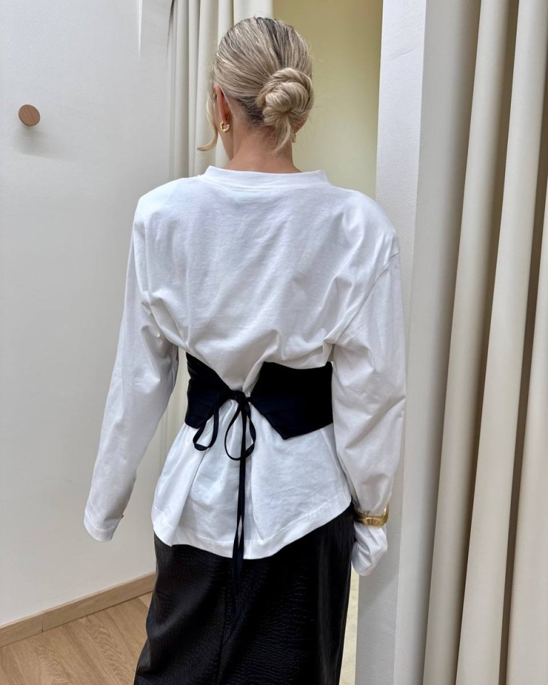 Maglia over panna fascia in raso nera HaveOne Shop Online Maglia over panna fascia in raso nera HaveOne