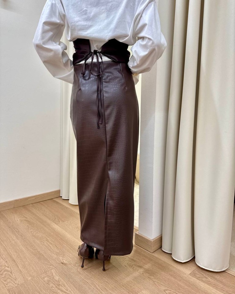 Longuette ecopelle stampa cocco moro HaveOne Shop Online Longuette ecopelle stampa cocco moro HaveOne