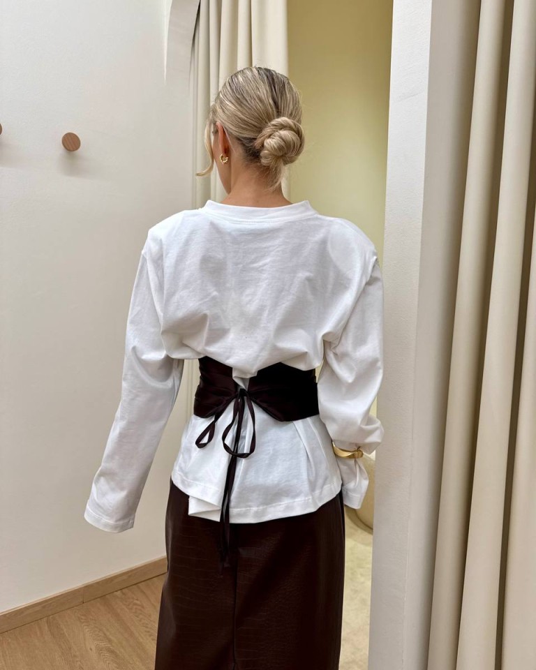 Maglia over panna fascia in raso moro HaveOne Shop Online Maglia over panna fascia in raso moro HaveOne