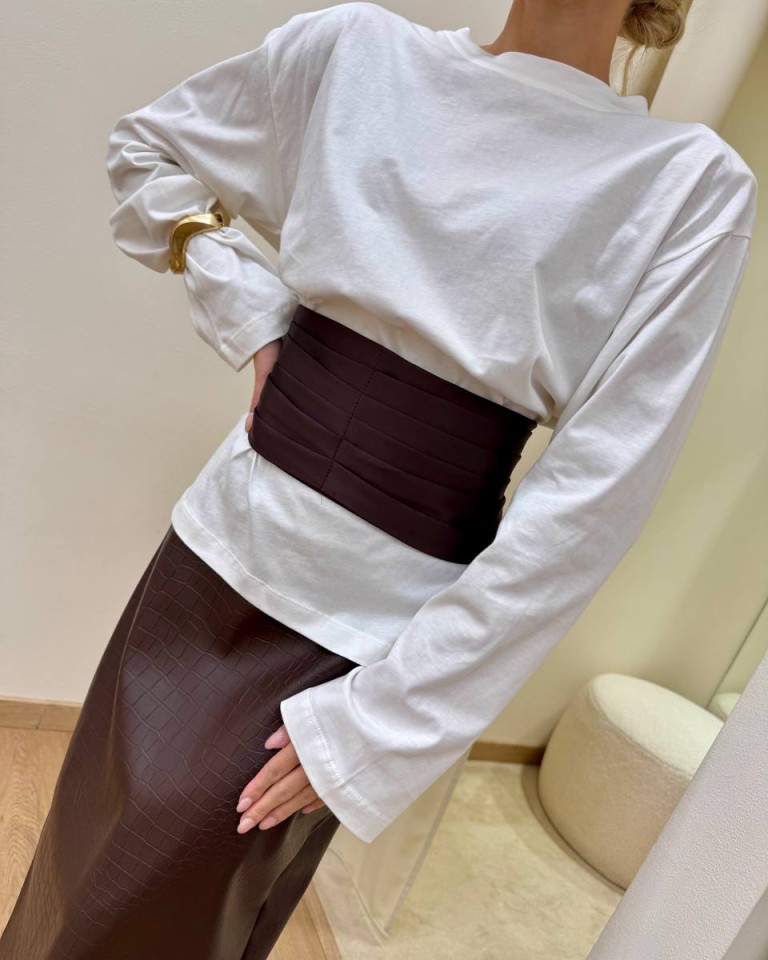 Maglia over panna fascia in raso moro HaveOne Shop Online Maglia over panna fascia in raso moro HaveOne