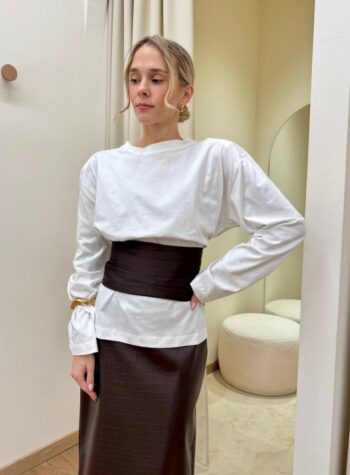 Shop Online Maglia over panna fascia in raso moro HaveOne