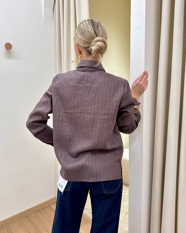 Camicia righe con cravatta moro e blu HaveOne Shop Online Camicia righe con cravatta moro e blu HaveOne