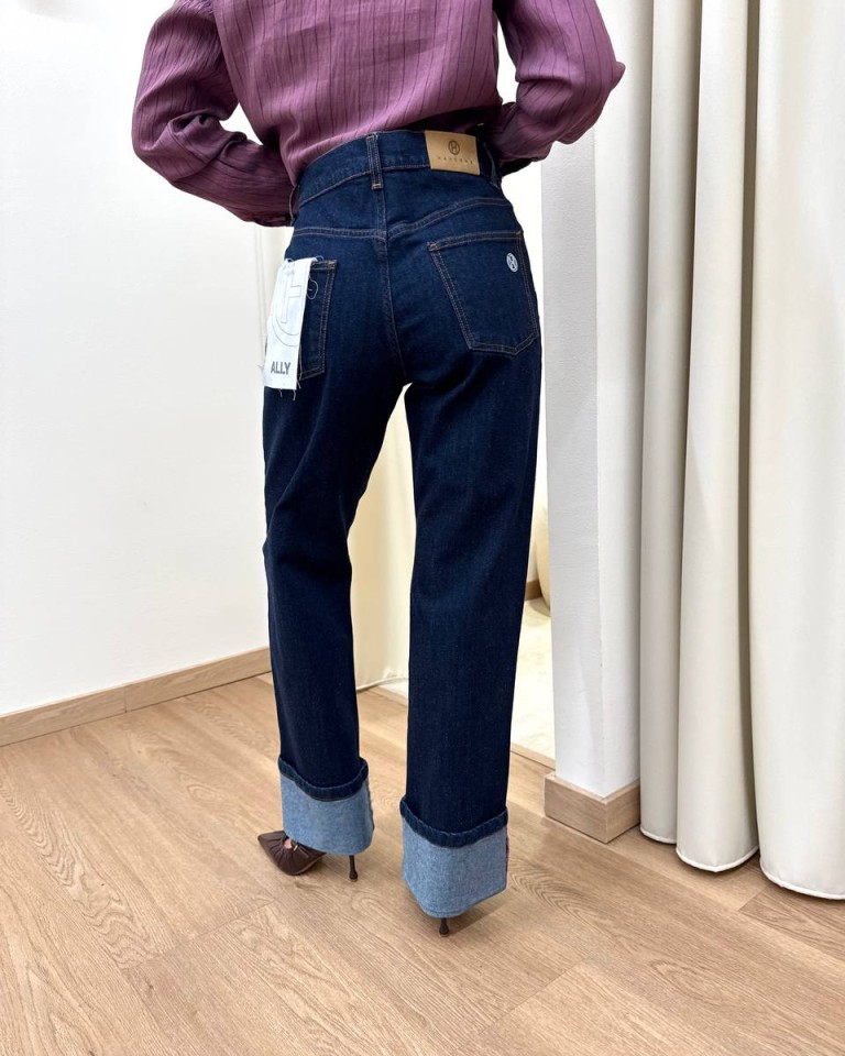 Jeans Ally con risvolto blu scuro HaveOne Shop Online Jeans Ally con risvolto blu scuro HaveOne