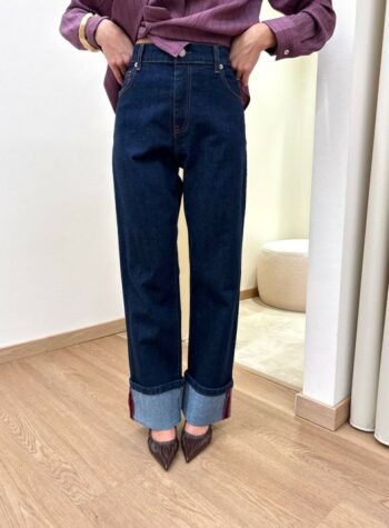 Shop Online Jeans Ally con risvolto blu scuro HaveOne