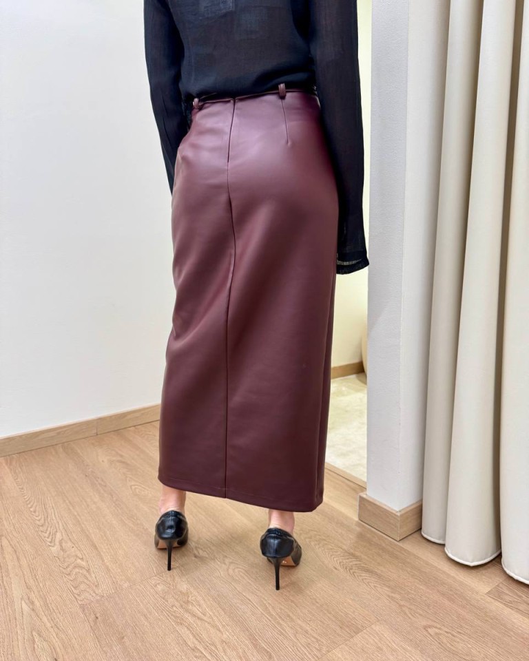 Longuette a matita ecopelle bordeaux HaveOne Shop Online Longuette a matita ecopelle bordeaux HaveOne