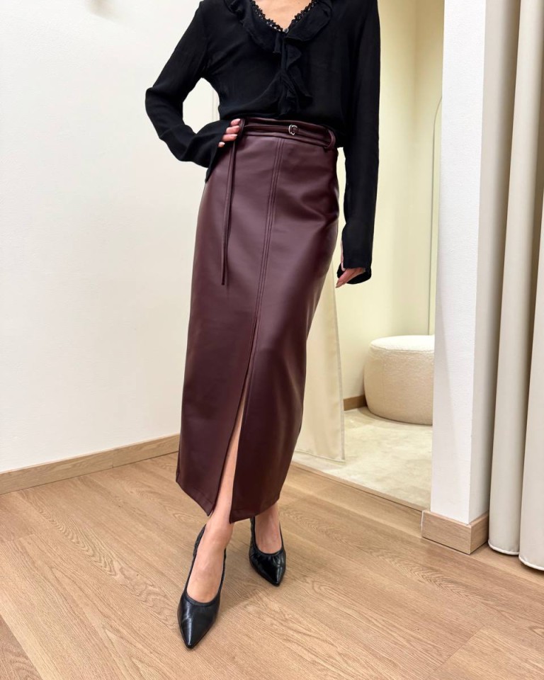 Longuette a matita ecopelle bordeaux HaveOne Shop Online Longuette a matita ecopelle bordeaux HaveOne