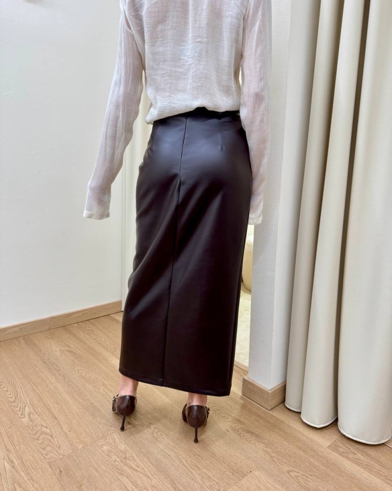 Longuette a matita ecopelle moro HaveOne Shop Online Longuette a matita ecopelle moro HaveOne