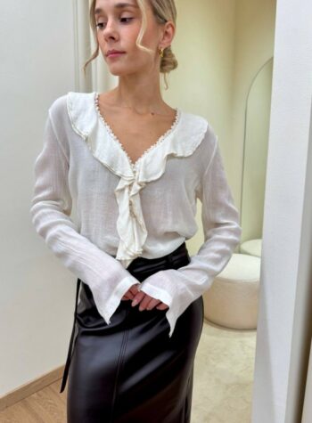 Shop Online Blusa rouches fluida con lana burro HaveOne