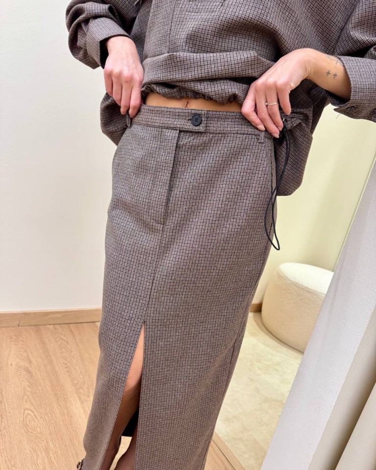 Gonna a matita quadretti moro Vicolo Shop Online Gonna a matita quadretti moro Vicolo