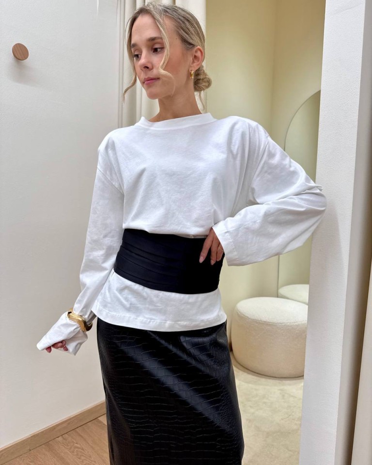 Maglia over panna fascia in raso nera HaveOne Shop Online Maglia over panna fascia in raso nera HaveOne