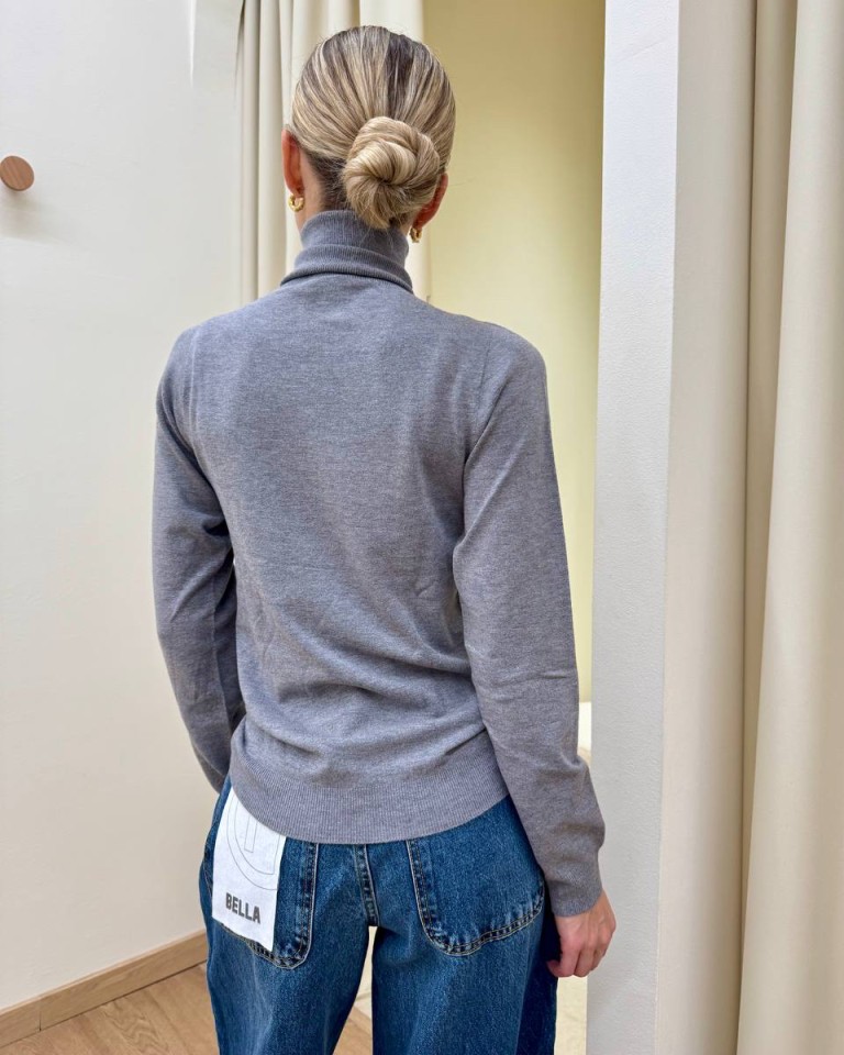 Dolcevita maglia rasata grigio Kontatto Shop Online Dolcevita maglia rasata grigio Kontatto