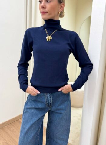 Shop Online Dolcevita maglia rasata blu navy Kontatto